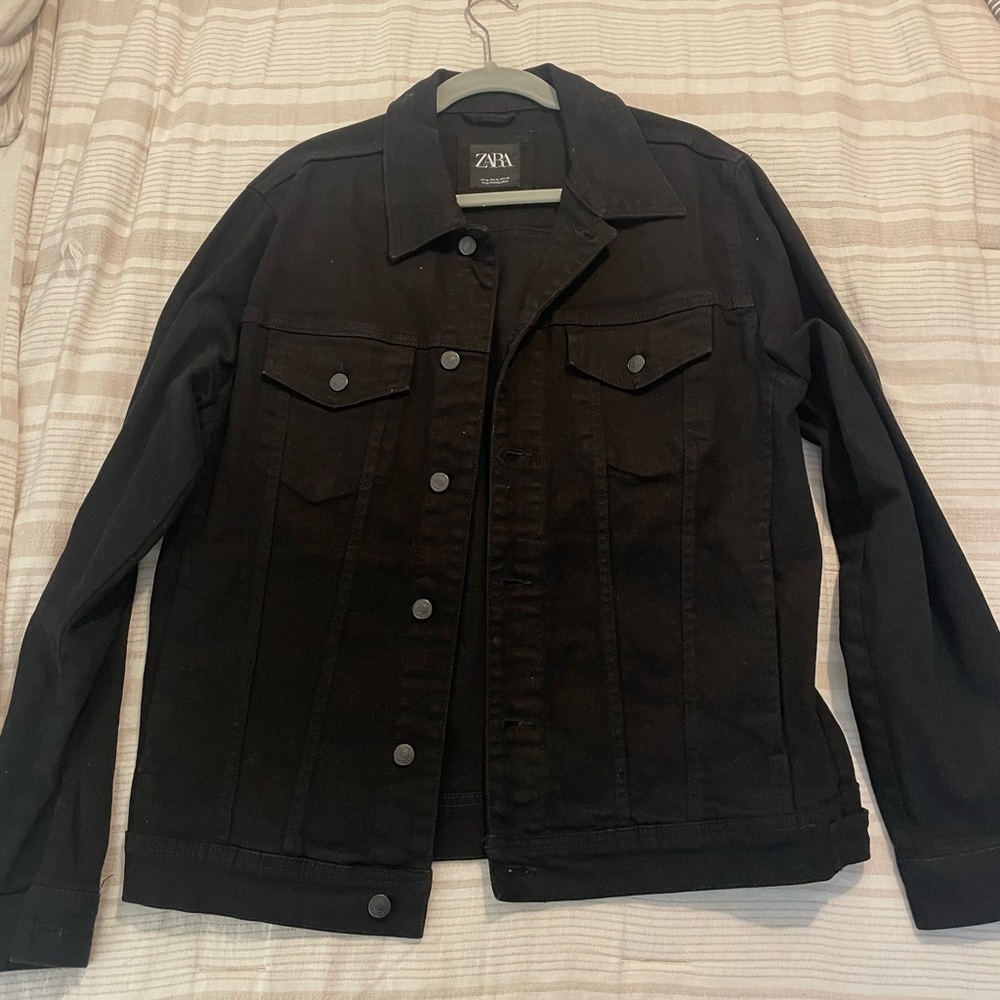 ZARA XL Black Denim Jacket